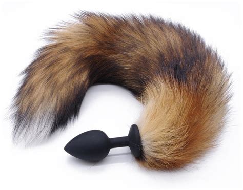 black tail butt plug|Black Fox Real Fur Tail Plug – CrystalDelights